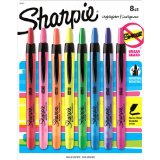 Sharpie Accent Retractable Highlighters, Assorted, Fine Point, 8/Pack