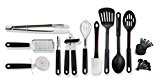 Gibson Home 99202.20 Total 20 Piece Kitchen Tool/Gadget Prepare & Serve Combo Set, Black