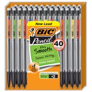 BIC Xtra Smooth No.2 Mechanical Pencil, Medium Point (0.7 mm) - Value Pack of 40 Pencils, Assorted Colors