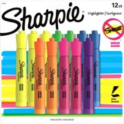 Sharpie Tank Style Highlighters, Chisel Tip, Assorted Fluorescent, 12 Count