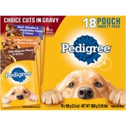 PEDIGREE Choice Cuts Variety Pack with Filet Mignon, Chicken, and Beef Wet Dog Food, 3.5 oz. (18 Count)