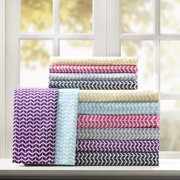 Comfort Classics Cozy spun Blue Geometric Microfiber Sheet Sets, Twin, Washable