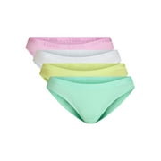 No Boundaries Women's Stretch Ribbed Bikini, Underwear 5 Pack XS-XXXL