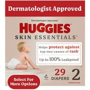 Huggies Skin Essentials Baby Diapers for Sensitive Skin, Size 2 (12-18 lbs), 29 Ct (Select for More)