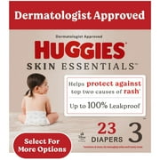 Huggies Skin Essentials Baby Diapers for Sensitive Skin, Size 3 (16-28 lbs), 23 Ct (Select for More)