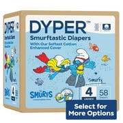 DYPER Cotton-Enhanced Diapers Smurfs Edition, Size 4, 58 Count (Select for More Options)