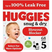 Huggies Snug & Dry Baby Diapers, Size 5 (27+ lbs), 68 Ct (Select for More)