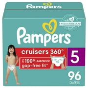 Pampers Cruisers 360 Pull-On Baby Diapers Size 5, 96 Count (Select for More Options)