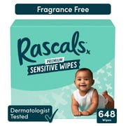 Rascals Premium Senstitive Alcohol Free Baby Wipes, 648 Count (Select for More Options)