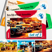 QUOKKA 100 Piece Dementia Activities for Adults - 3 Set Dementia Puzzles for Elderly - Horses & Cars